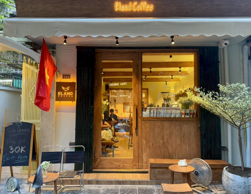 Peaceful corner cafe serving up strong coffee and tranquility